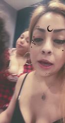 Preview for a Spotlight video that uses the Face Stickers Lens
