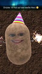 Preview for a Spotlight video that uses the Party Potato Lens