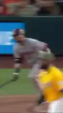 A San Francisco Giants player, wearing jersey number 1, sprints down the baseline after hitting the ball. He executes a perfect slide into second base, demonstrating excellent base-running technique. The crowd watches intently as he reaches the bag safely. by @sfgiants with Original Sound by sfgiants