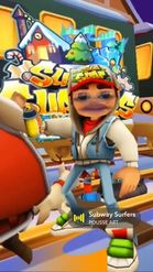 Preview for a Spotlight video that uses the subway surfer face Lens