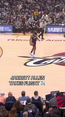 Watch Jarrett Allen soar for a powerful dunk during the Cleveland Cavaliers' playoff game against the Toronto Raptors. This highlight captures his athleticism and impact on the court. by @cavs with Original Sound by cavs