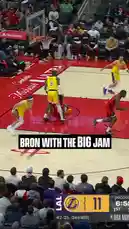 Watch LeBron James deliver a powerful dunk during an NBA game between the Los Angeles Lakers and the Houston Rockets. This highlight captures his athleticism and dominance on the court. by @lakerssnaps with Original Sound by lakerssnaps
