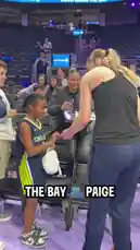 Watch WNBA star Paige Bueckers interact with fans after a game. She is seen signing autographs for children and adults alike, creating a memorable experience for everyone in attendance. by @wnba with Original Sound by wnba