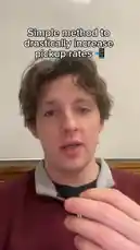 In this direct-to-camera tutorial, Noah Cloud demonstrates a simple method to dramatically increase pickup rates. He begins by introducing the topic, then transitions to his laptop screen to show a live demonstration of typing out a message, illustrating the practical application of his technique. by @cloud_ventures with cloud_ventures by Original Sound