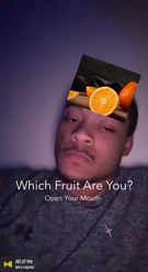 Preview for a Spotlight video that uses the Which Fruit Are U Lens