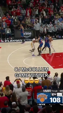 In a tense NBA playoff matchup, Atlanta Hawks guard CJ McCollum delivers a clutch performance, sinking the game-winning shot against the New York Knicks. The packed arena erupts as the ball swishes through the net, sealing a thrilling victory for the Hawks. This pivotal moment showcases McCollum's composure under pressure and his ability to rise in critical situations. by @atlhawks with Original Sound by atlhawks