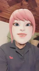 Preview for a Spotlight video that uses the Pink Hair Female Lens