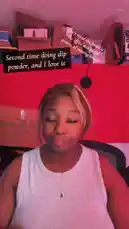 In this short clip, content creator Seriously FD showcases her freshly done long white French manicure. She holds her hands up close to the camera, displaying the nails from various angles while speaking about them. The background features a red wall and shelves with boxes, creating a casual, personal vlog atmosphere. by @seriouslyfd with Original Sound by seriouslyfd