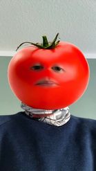 Preview for a Spotlight video that uses the tomato face Lens