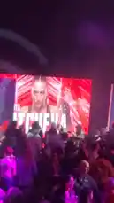 dassweenbean 님이 만든 Original Sound 포함 @dassweenbean 님이 만든 A high-energy concert scene featuring Sabrina Carpenter on a massive LED screen, captivating a packed crowd under vibrant purple lights. The audience dances enthusiastically, creating a dynamic festival atmosphere.