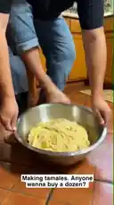 In this humorous kitchen mishap, David Valenz attempts to knead dough with his hands but ends up with a messy situation. His mother, Sora, reacts with exaggerated disgust and disbelief, creating a comedic family moment. The scene captures a relatable and funny cooking fail. by @mrvechain with Original Sound by mrvechain