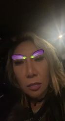 Preview for a Spotlight video that uses the eggplant face Lens