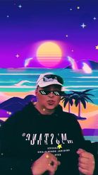 Preview for a Spotlight video that uses the Vaporwave Beach Lens