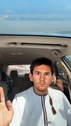 Preview for a Spotlight video that uses the Messi Face Lens