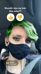 Preview for a Spotlight video that uses the Witch Green Hair Lens