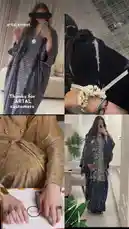 A stylish showcase of Artal Street's latest collection. This lookbook features models wearing elegant checkered kaftans with fringe details, luxurious embroidered abayas, and coordinated hijabs. The scenes transition from indoor settings with tea to vibrant outdoor night events, highlighting the versatility and modern design of the garments. by @artal.street with artal.street by Original Sound