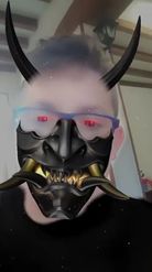 Preview for a Spotlight video that uses the Oni Mask Lens