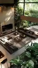 A stunning tour of a contemporary home seamlessly blending indoor luxury with lush tropical nature. Explore the open-plan living space, sleek kitchen, serene bathroom, and the building's unique architectural design nestled within a verdant landscape. by @ghazi_855 with ghazi_855 by Original Sound