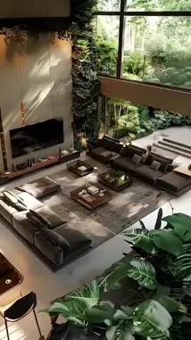 A stunning tour of a contemporary home seamlessly blending indoor luxury with lush tropical nature. Explore the open-plan living space, sleek kitchen, serene bathroom, and the building's unique architectural design nestled within a verdant landscape. by @ghazi_855 with ghazi_855 by Original Sound