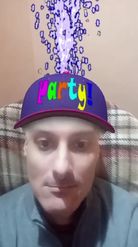 Preview for a Spotlight video that uses the Party Firework Hat Lens