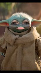 Preview for a Spotlight video that uses the Baby-Yoda-Face Lens