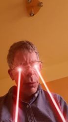 Preview for a Spotlight video that uses the laser eyes me Lens