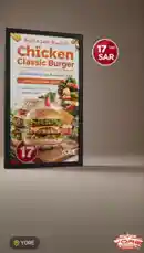 Get ready for a delicious deal! This ad from Yore showcases their mouth-watering Chicken Classic Burger, now available for just 17 SAR. Watch as fresh ingredients come together to create this classic meal, all for a limited time. by @yore.ksa with Original Sound by yore.ksa