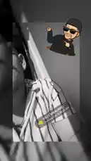 This static image from Marci's social media story features a close-up of his face and shoulder, overlaid with a cartoon Bitmoji avatar pointing upwards. A text sticker identifies him as 'KILLY MANJARO' alongside other names. The background is dark and out of focus, drawing attention to the central elements. by @marci385 with KILLY MANJARO by Summer Cem & BILLA JOE