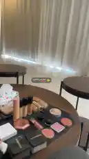 In this behind-the-scenes look, makeup artist الآرتستَ روآبي 💄 showcases her professional workspace. The video provides a clear view of her meticulously arranged collection of high-end cosmetics, including foundations, concealers, powders, and lipsticks from brands like YSL Beauty and Apieu. Set against a backdrop of elegant, sunlit curtains, the scene captures the serene and artistic atmosphere of her creative environment. by @rii.38 with منظر يسر الناظرين by ❤️‍🔥❤️‍🔥❤️‍🔥
