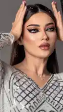 Watch aljawharah Artist 💄 transform her look with a stunning, high-fashion makeup application. This slow-motion, close-up video captures every detail of her bold winged eyeliner, contoured cheeks, and glossy lips, all while showcasing her elegant silver sequined top. A masterclass in glamour and artistry. by @aljawharah_art with original sound