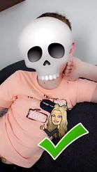 Preview for a Spotlight video that uses the Skull Emoji Lens