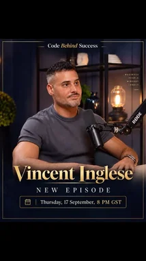 In this new episode of 'Code Behind Success,' Vincent Inglese sits down for an intimate and powerful conversation. Filmed in a professional studio setting with a RODE microphone, he shares his journey, mindset, and actionable insights into building a successful career. The episode drops Thursday, 17 September at 8 PM GST. Don't miss this deep dive into personal growth, business principles, and the real strategies behind lasting success. by @codebehindsucce with original sound