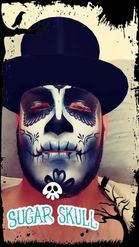 Preview for a Spotlight video that uses the sugar skull mask Lens