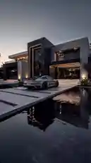 Explore the stunning modern architecture and minimalist interior design of Ghazi Alhamidi's luxury residence. This tour showcases a sleek, multi-level home with expansive glass walls overlooking a pool and sunset. The property features a spacious garage housing a collection of high-end sports cars, including a prominent Porsche. The video highlights the elegant, dark-toned living spaces, a luxurious bedroom with a platform bed, and sophisticated lighting, creating a serene and opulent atmosphere. by @ghazi_855 with ghazi_855 by Original Sound