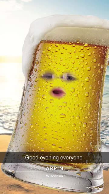 Preview for a Spotlight video that uses the beach beer face Lens