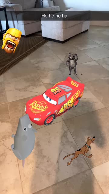 Preview for a Spotlight video that uses the Lightning McQueen Lens