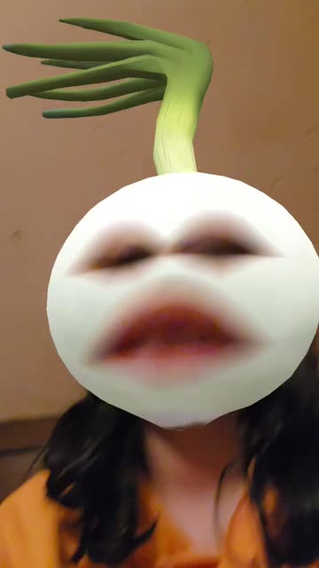 Preview for a Spotlight video that uses the Green Onion Face Lens