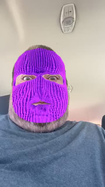 Preview for a Spotlight video that uses the balaclava - purple Lens