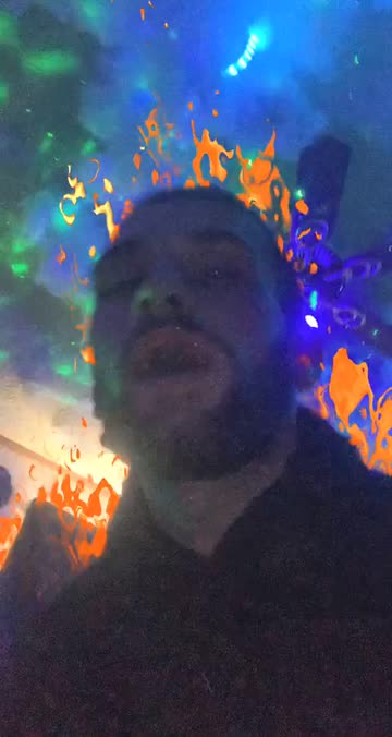 Preview for a Spotlight video that uses the orange flames Lens