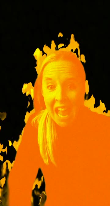 Preview for a Spotlight video that uses the hot flames orange Lens
