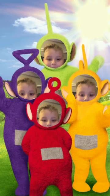 Preview for a Spotlight video that uses the Teletubbies Lens