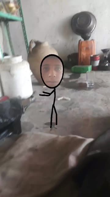 Preview for a Spotlight video that uses the Stick Figure Face Lens