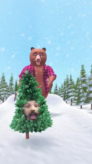 Preview for a Spotlight video that uses the Christmas Tree Run Lens