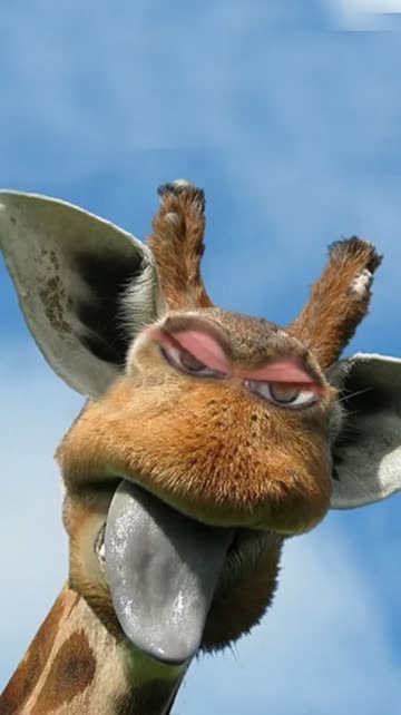 Preview for a Spotlight video that uses the Googly Giraffe Lens