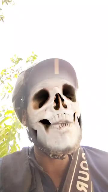 Preview for a Spotlight video that uses the Flaming Skull Lens