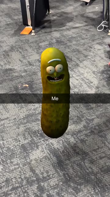 Preview for a Spotlight video that uses the 3D Pickle Rick Lens