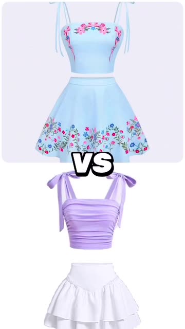 Fashion battle time Black vs Pink dress Jeans vs Denim skirt Which  outfit would you choose? Comment your favorite  #spotlight #shorts #fyp