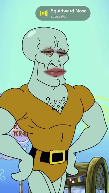 Preview for a Spotlight video that uses the sexy squidward Lens