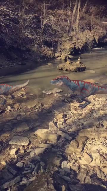 Preview for a Spotlight video that uses the T-Rex Dinosaur Lens