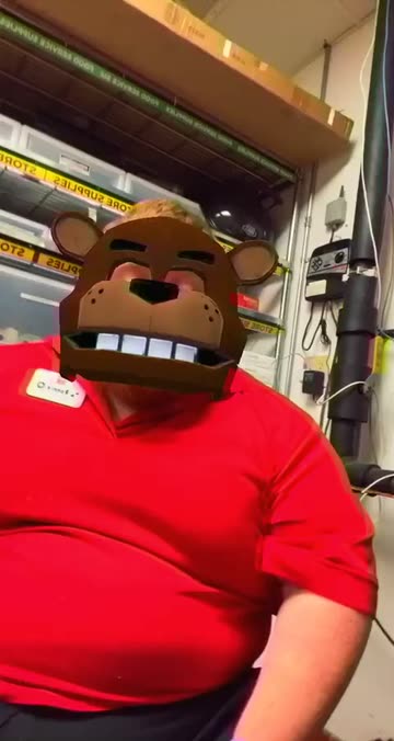 Preview for a Spotlight video that uses the Freddy Bear Mask Lens